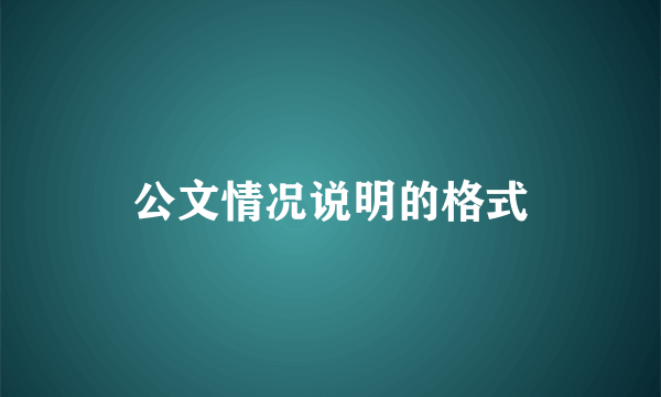 公文情况说明的格式