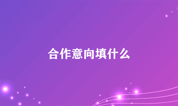 合作意向填什么