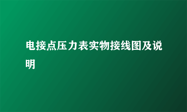 电接点压力表实物接线图及说明