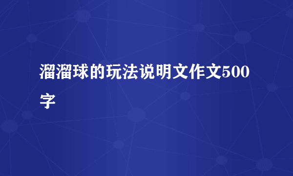溜溜球的玩法说明文作文500字