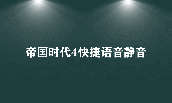 帝国时代4快捷语音静音