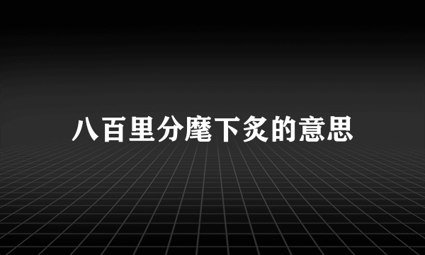 八百里分麾下炙的意思