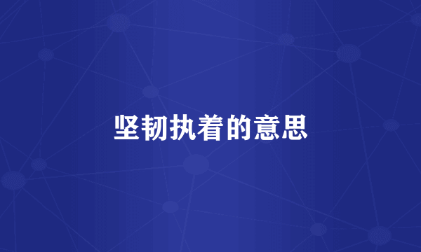 坚韧执着的意思