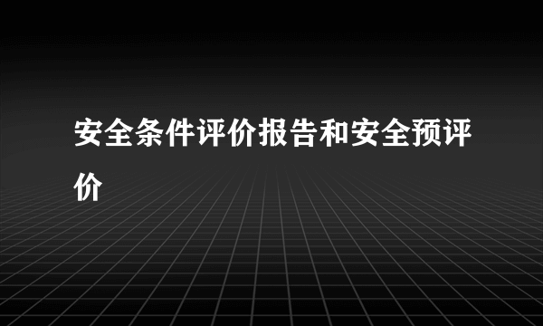 安全条件评价报告和安全预评价