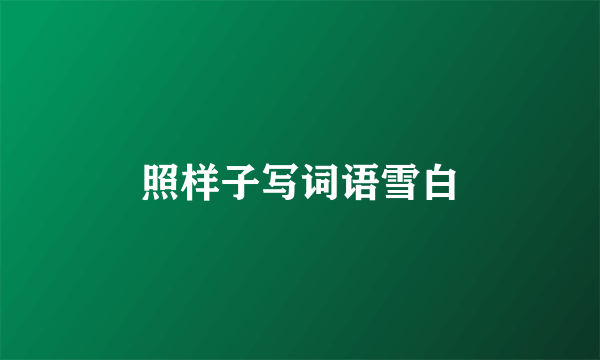 照样子写词语雪白