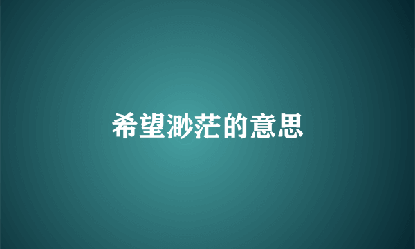 希望渺茫的意思