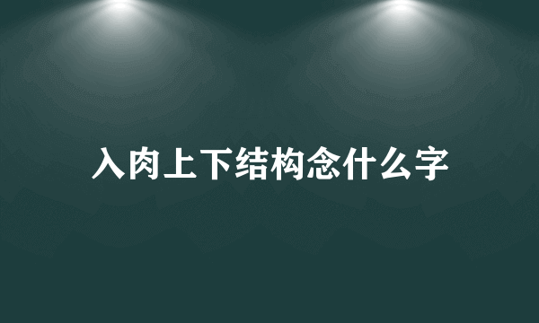 入肉上下结构念什么字