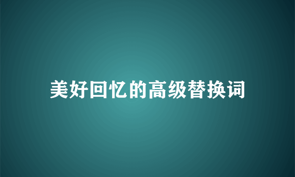 美好回忆的高级替换词