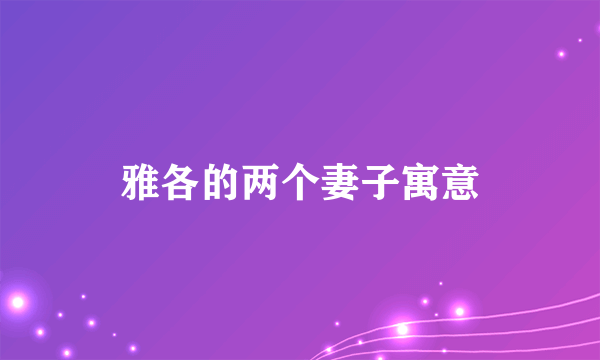 雅各的两个妻子寓意