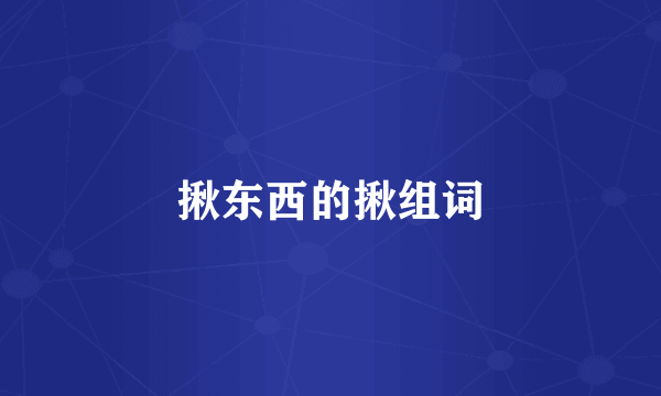 揪东西的揪组词