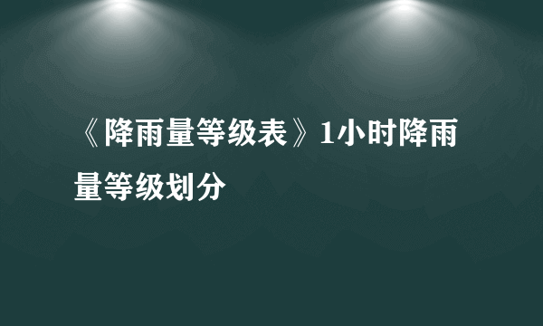 《降雨量等级表》1小时降雨量等级划分