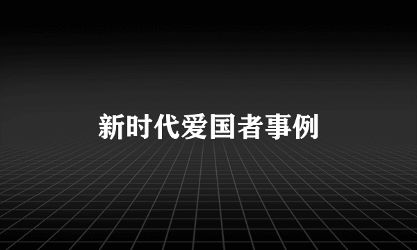 新时代爱国者事例