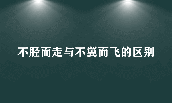 不胫而走与不翼而飞的区别