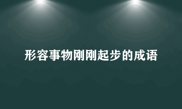 形容事物刚刚起步的成语