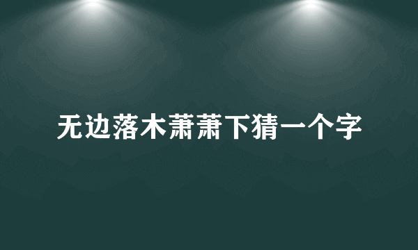 无边落木萧萧下猜一个字
