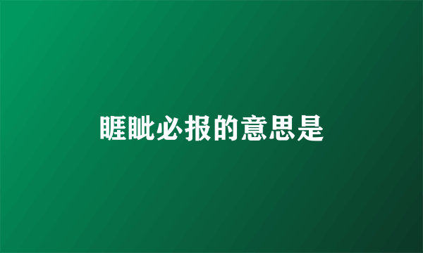 睚眦必报的意思是