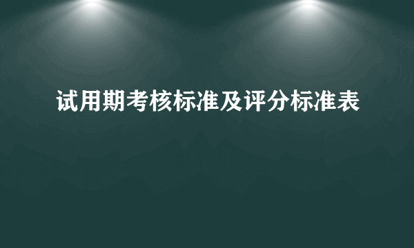 试用期考核标准及评分标准表