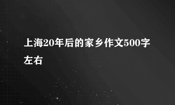上海20年后的家乡作文500字左右