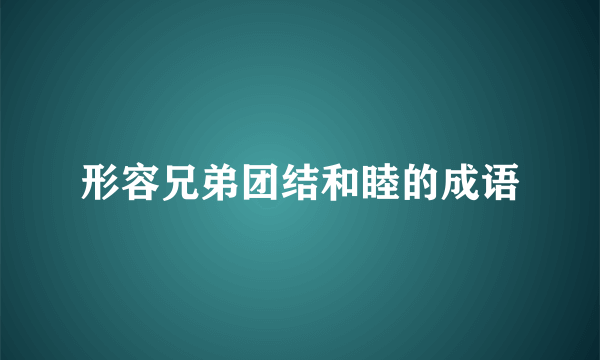 形容兄弟团结和睦的成语