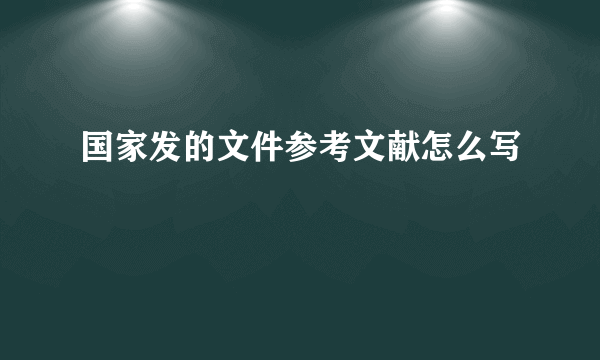 国家发的文件参考文献怎么写