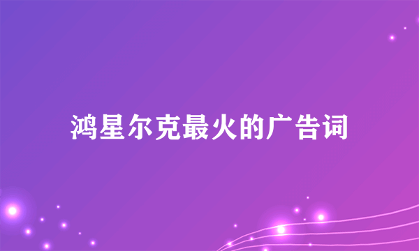 鸿星尔克最火的广告词