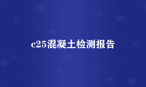 c25混凝土检测报告