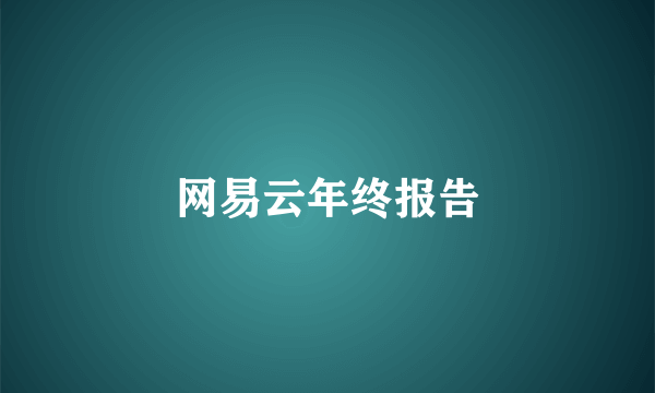 网易云年终报告