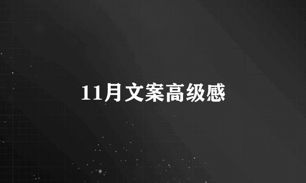 11月文案高级感