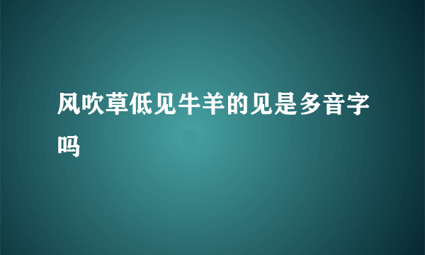 风吹草低见牛羊的见是多音字吗