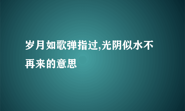 岁月如歌弹指过,光阴似水不再来的意思