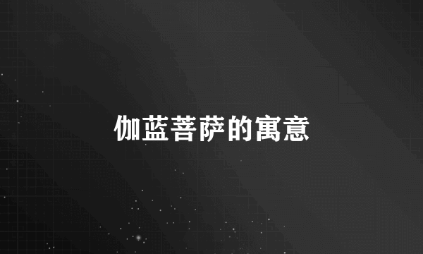 伽蓝菩萨的寓意