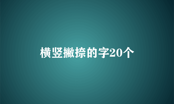 横竖撇捺的字20个
