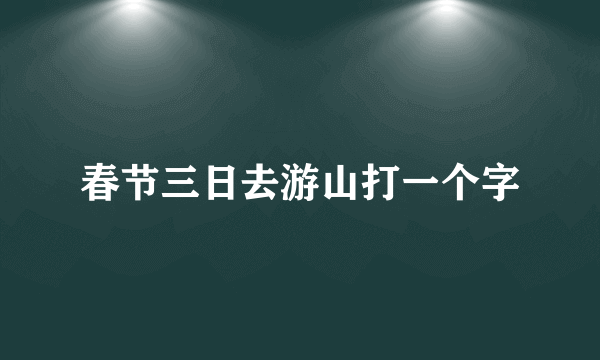 春节三日去游山打一个字