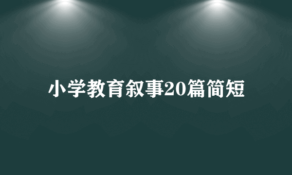 小学教育叙事20篇简短