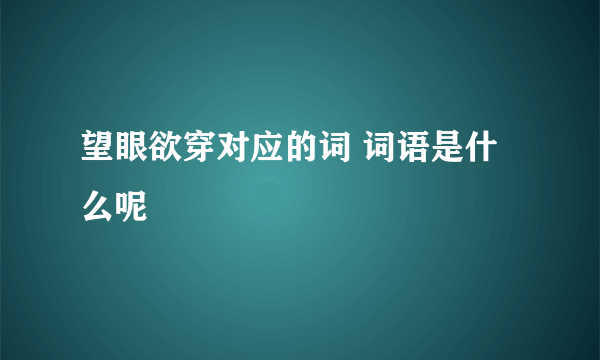 望眼欲穿对应的词 词语是什么呢