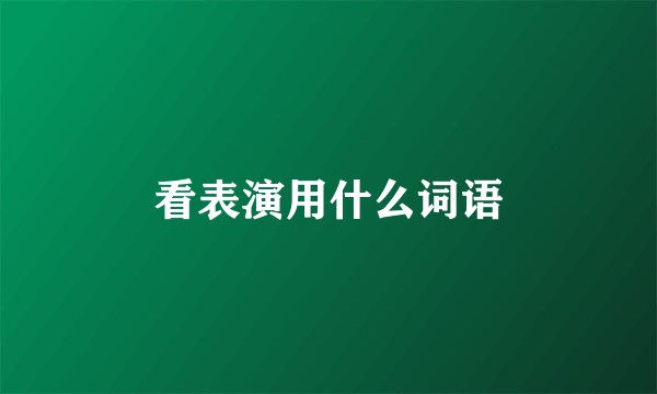 看表演用什么词语