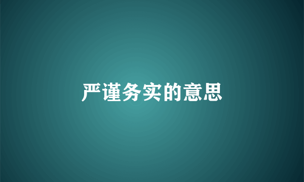 严谨务实的意思
