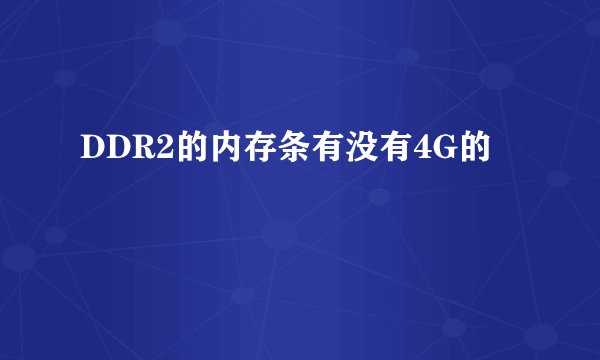 DDR2的内存条有没有4G的