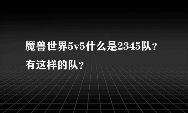 魔兽世界5v5什么是2345队？有这样的队？