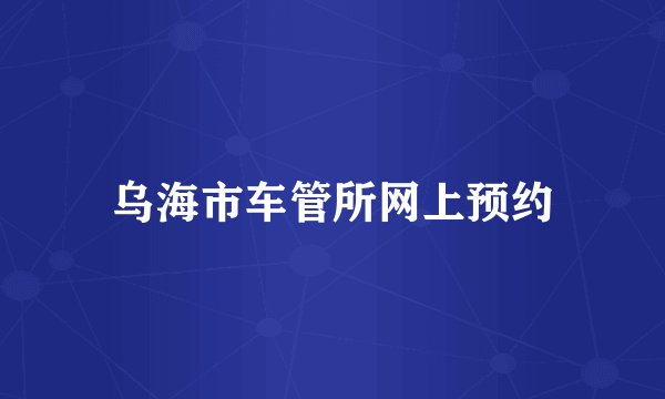 乌海市车管所网上预约
