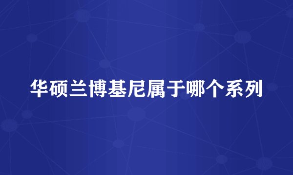 华硕兰博基尼属于哪个系列