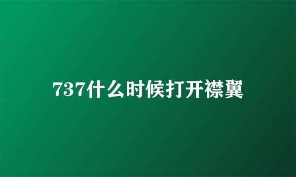 737什么时候打开襟翼