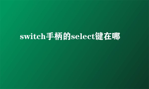 switch手柄的select键在哪