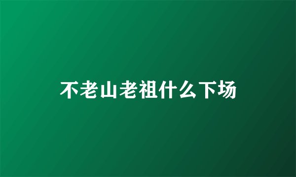 不老山老祖什么下场