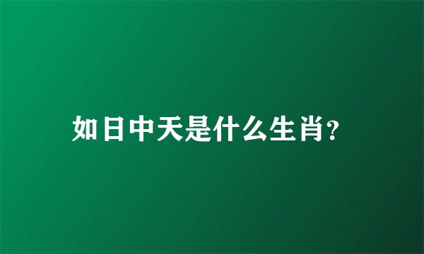 如日中天是什么生肖？