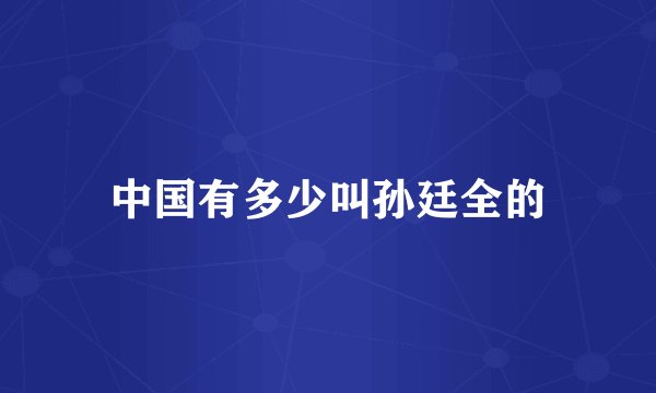 中国有多少叫孙廷全的