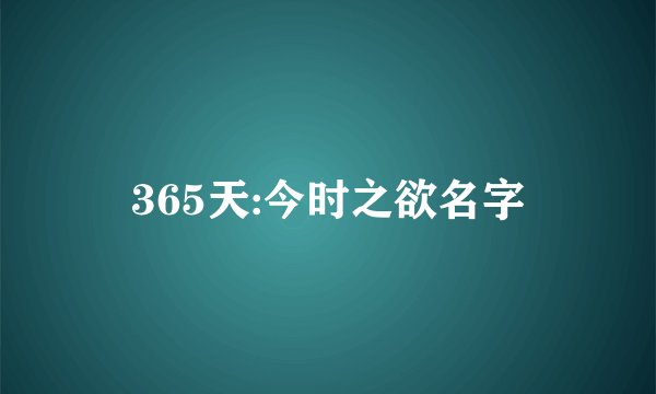 365天:今时之欲名字