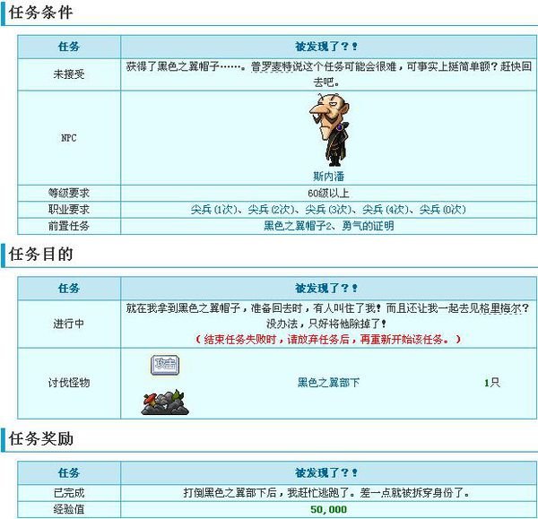 冒险岛尖兵三转任务被发现了任务怎么完成？