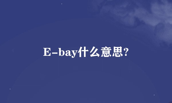 E-bay什么意思?