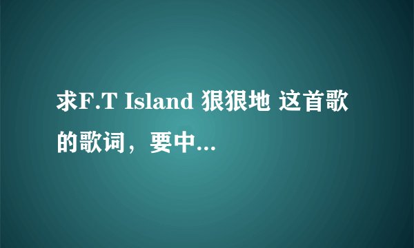 求F.T Island 狠狠地 这首歌的歌词，要中韩的 LRC格式的！